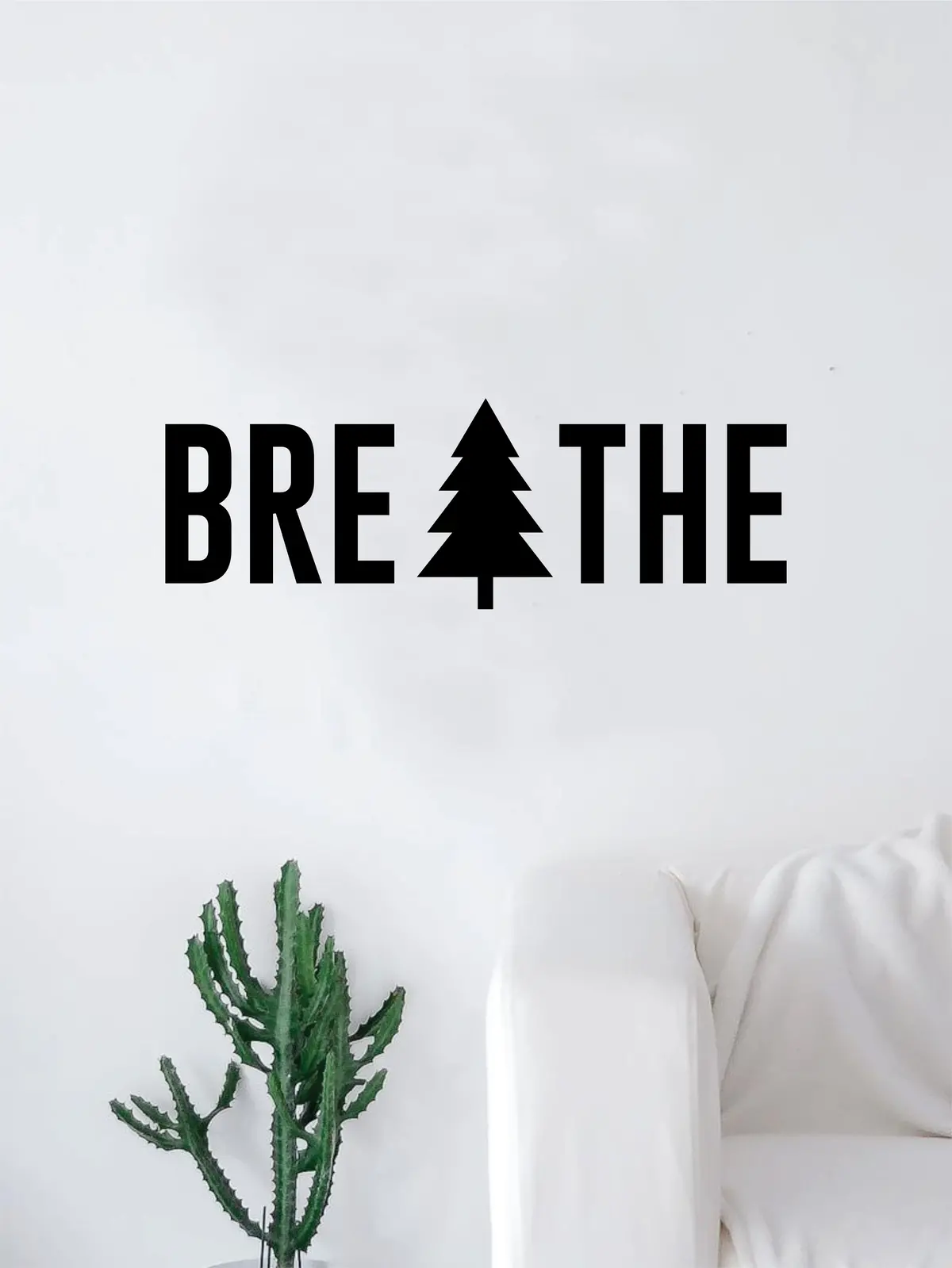 Breathe Tree Quote Decal Sticker Wall Vinyl Art Home Room Decor Explore Adventure Inspirational Wanderlust Mountains Trees 1
