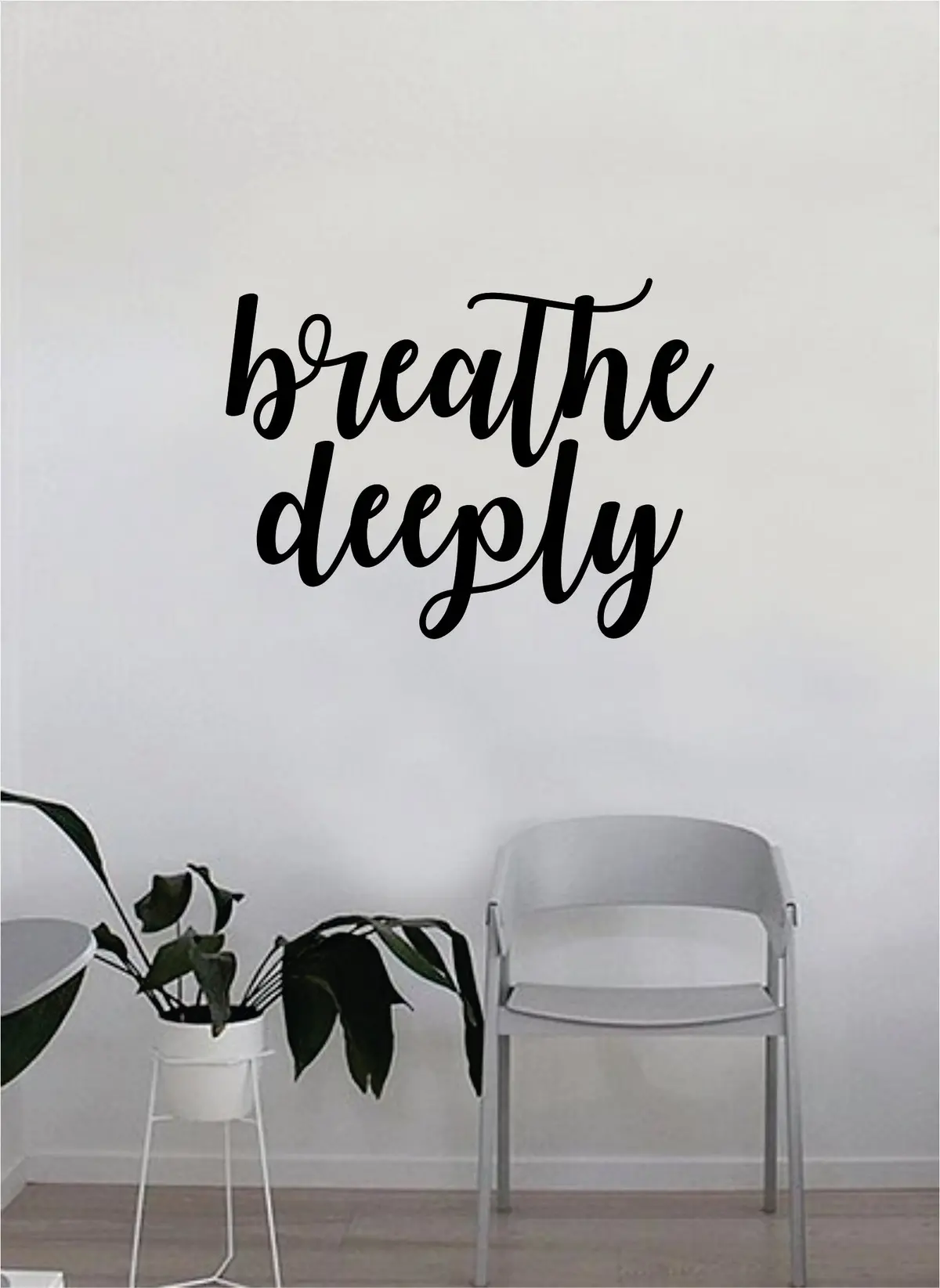 Breathe Deeply Wall Decal Sticker Vinyl Art Bedroom Room Decor Teen Quote Inspirational Teen Yoga Namaste Meditate Relax 1