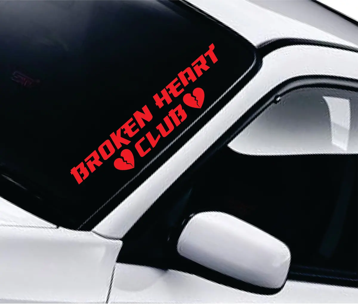 Broken Heart Club Wall Decal Car Truck Window Windshield Jdm Sticker Vinyl Lettering Quote Boy Girl Funny Sadboyz Sadgirlz Sad Love Heartbroken 1