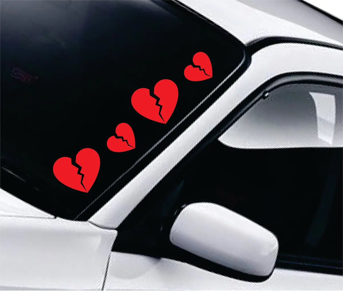 Broken Hearts Set Of 20 Wall Decal Car Truck Window Windshield Jdm Sticker Vinyl Lettering Quote Boy Girl Funny Sadboyz Sadgirlz Sad Love Heartbroken 1