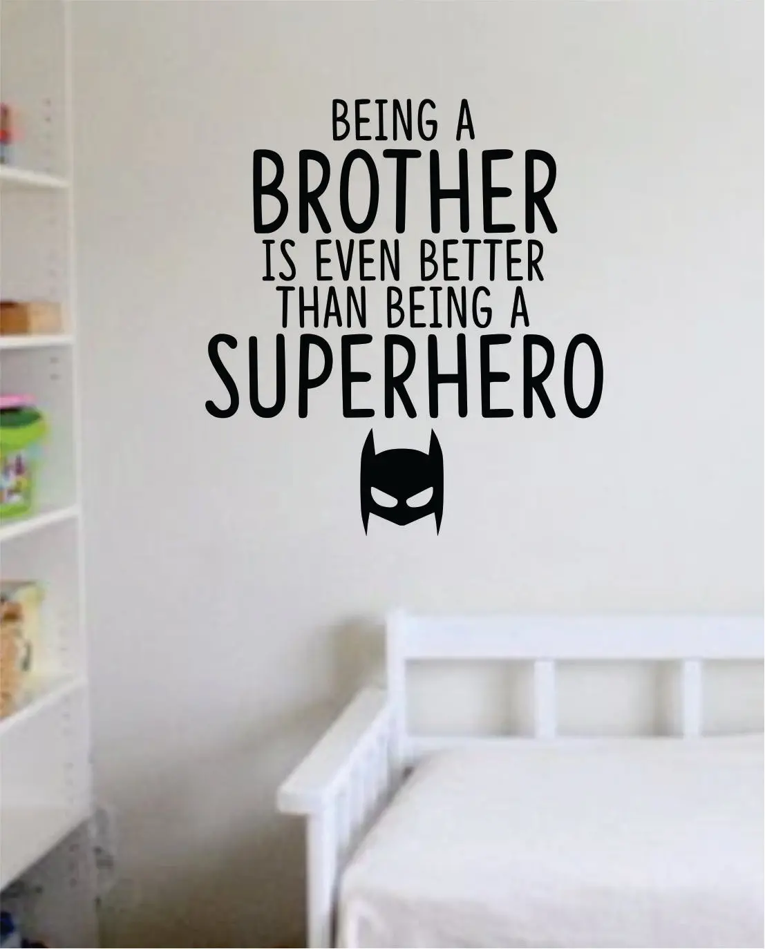 Brother Superhero Decal Sticker Wall Vinyl Decor Art Home Bedroom Living Room Son Kids Nursery Funny Cute Family Twins Hero Mask 1