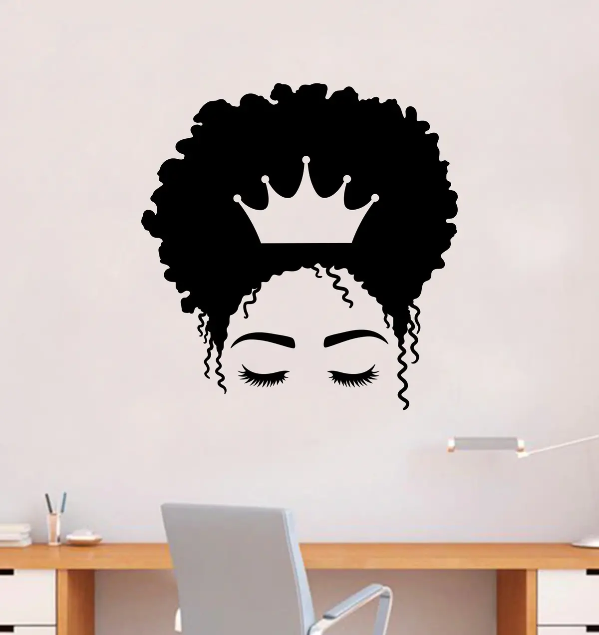 Brows Lashes Crown Wall Decal Sticker Vinyl Home Decor Bedroom Art Makeup Cosmetics Eyebrows Eyelashes Vanity Women Hair Salon Girls 1