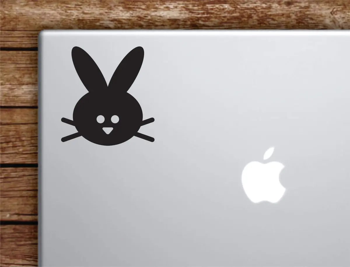 Bunny Laptop Wall Decal Sticker Vinyl Art Quote Macbook Apple Decor Car Window Truck Teen Inspirational Girls Rabbit Animals Cute 1