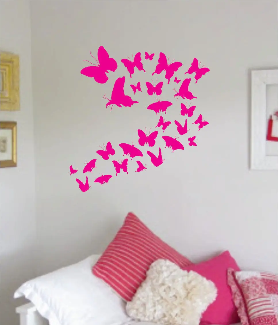 Butterflys V2 Quote Wall Decal Sticker Decor Vinyl Art Bedroom Teen Baby Boy Girl Pink Butterflies 1