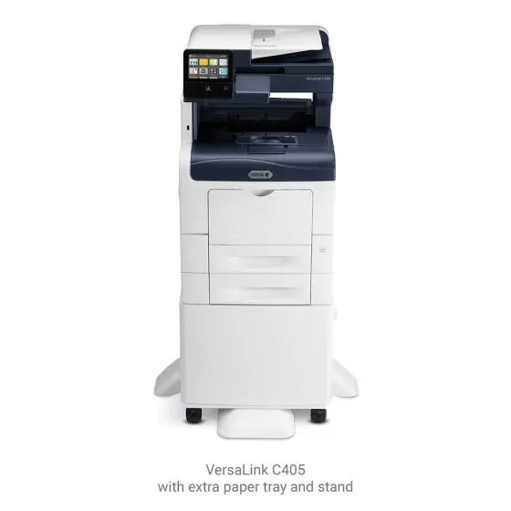 Xerox Versalink C405dnmtc 3 Trays Including Bypass, Stand-Up Unit All-In-One Color Laser Multifunction Printer Office Copier Scanner Fax 1