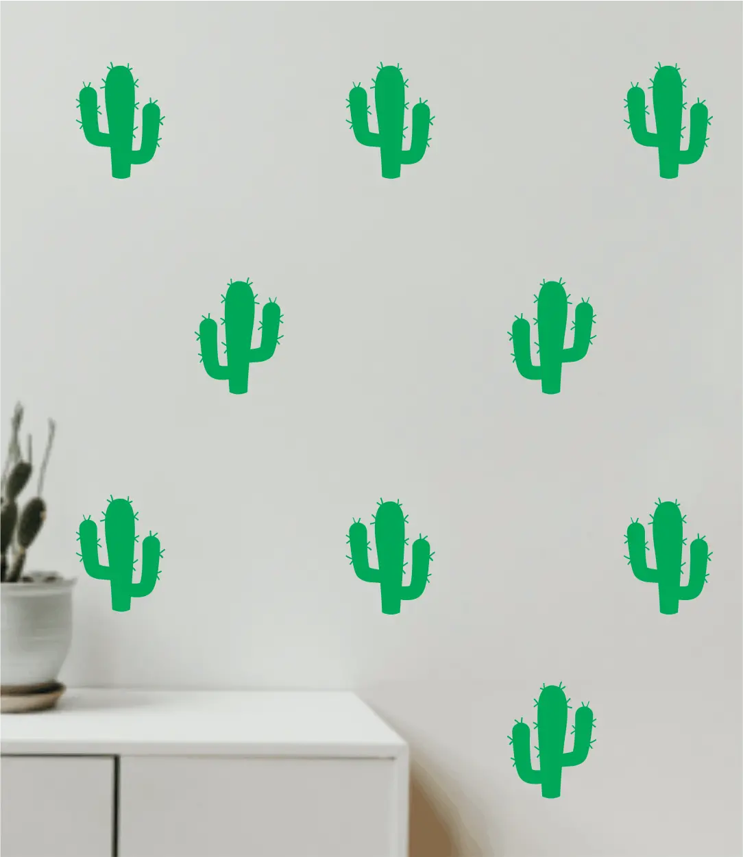 Cactus Pattern Set Of 20 Wall Decal Home Decor Bedroom Room Quote Vinyl Sticker Teen School Baby Kids Nursery Plants Desert Nature Cute 1