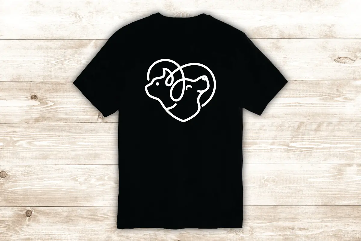 Cat Dog Heart T-Shirt Tee Shirt Vinyl Heat Press Custom Inspirational Quote Teen Animals Cute Vet Rescue Love Kitten Puppy 1