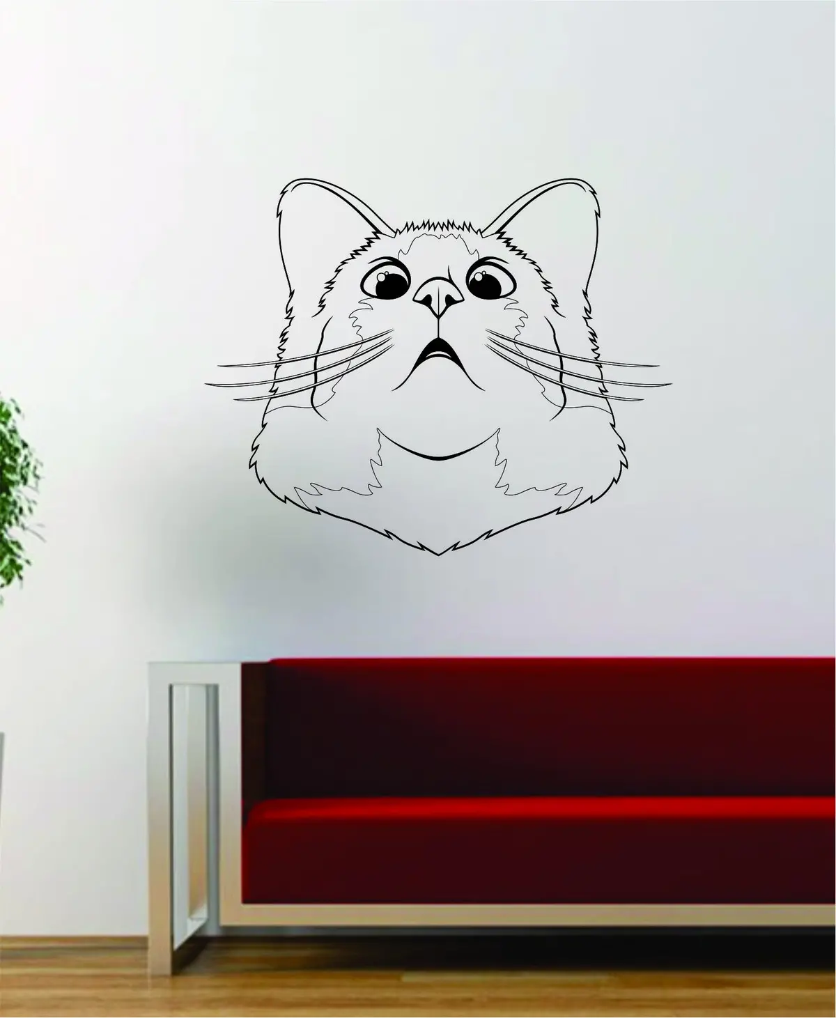 Cat Face V2 Funny Decal Sticker Wall Vinyl Art Home Room Decor Decoration Animal Pet Teen Kitten Kitty 1