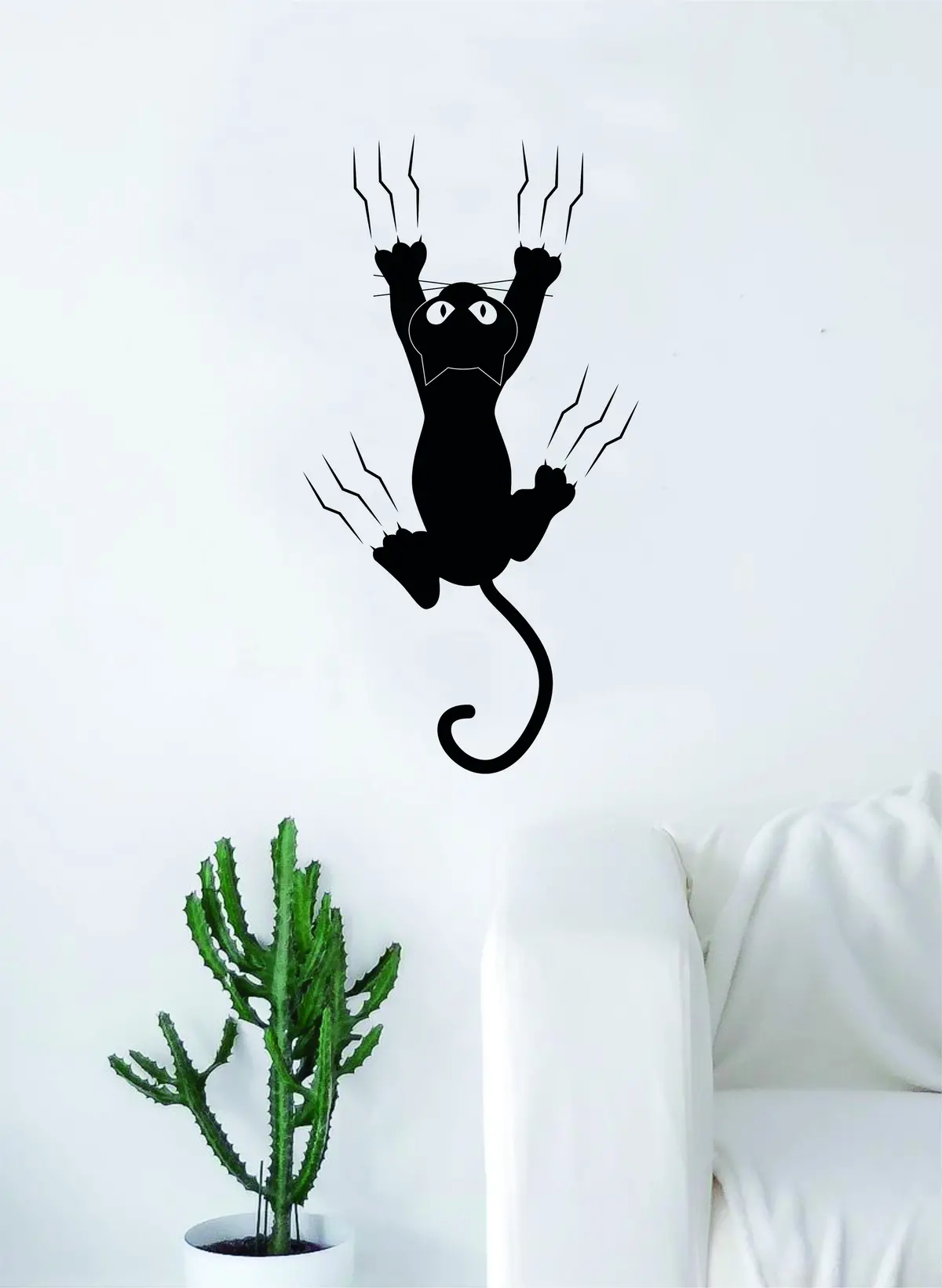 Cat On The Wall Scratch Funny Decal Sticker Wall Vinyl Art Home Room Decor Cute Animal Pet Teen Kitten Kitty 1