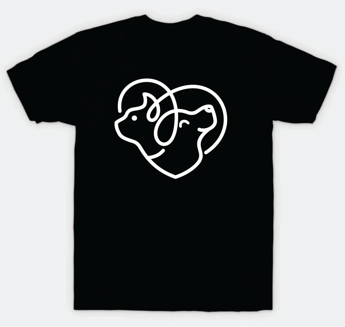 Cat Dog Heart T-Shirt Tee Shirt Vinyl Heat Press Custom Quote Teen Kids Boy Girl Tshirt Animals Vet Puppy Kitten Cute Heart 1
