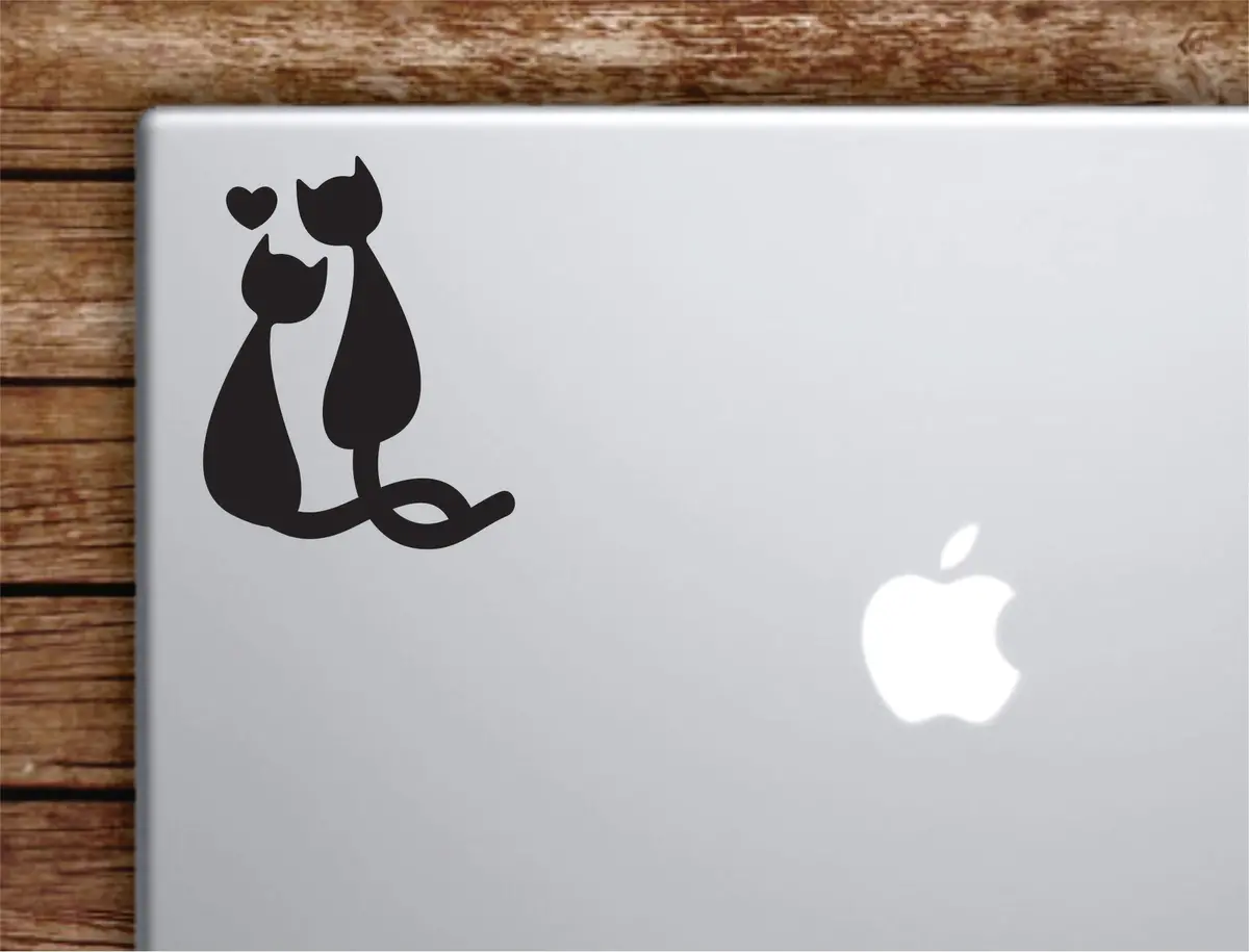 Cats Love Laptop Wall Decal Sticker Vinyl Art Quote Macbook Apple Decor Car Window Truck Teen Inspirational Girls Animals Kitten 1