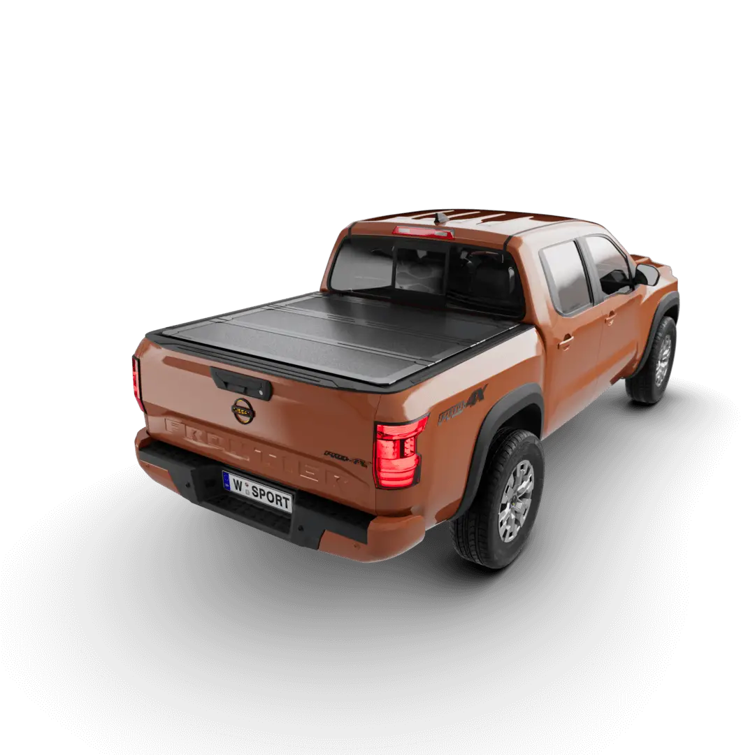 Worksport Al4 Hard Aluminum Full Bed Access Tonneau Cover For 2022–2024 Nissan Frontier W/Utility Brackets – 5' Short Bed 1