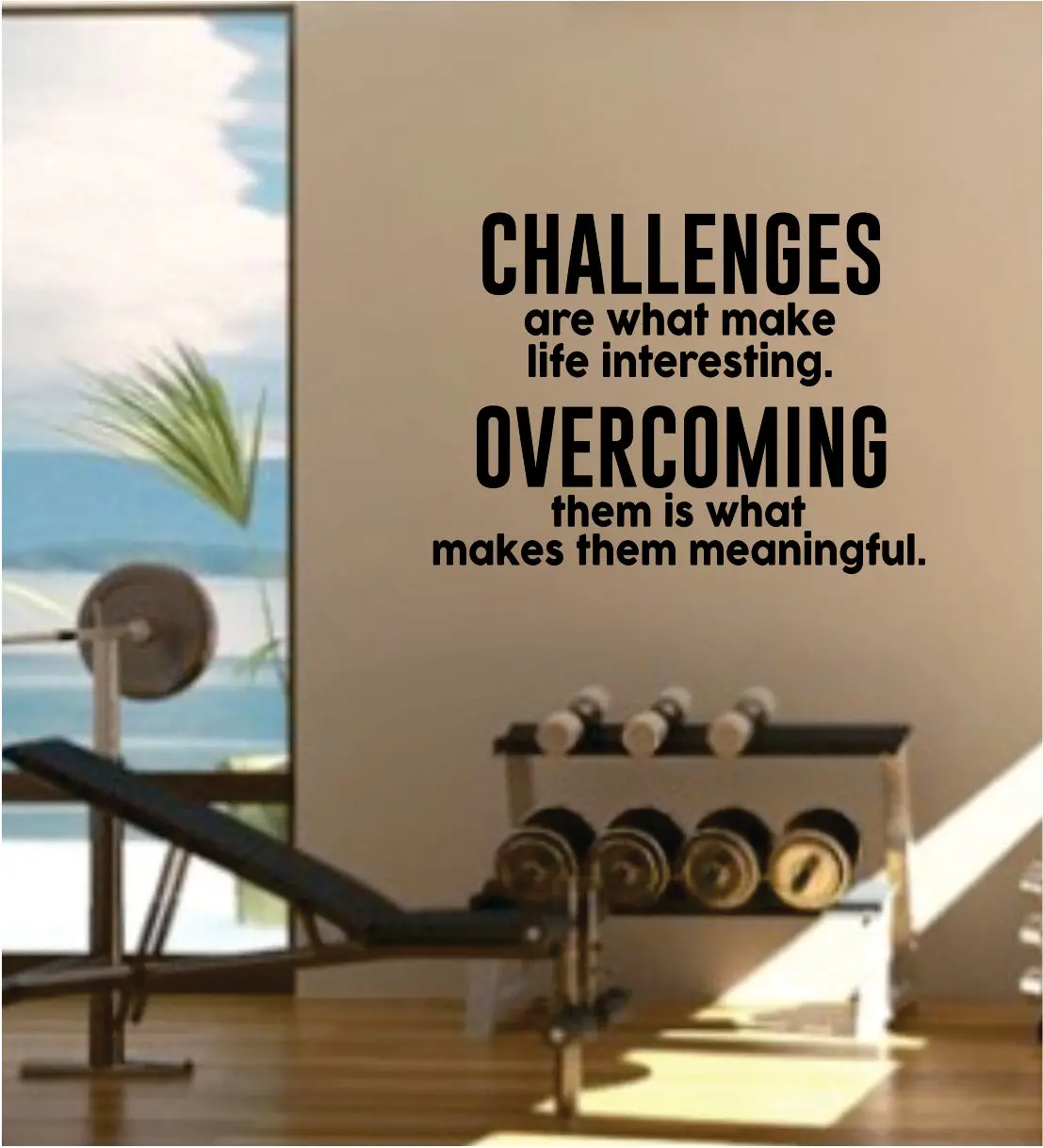 Challenges Overcoming Decal Sticker Wall Vinyl Art Wall Bedroom Room Decor Motivational Inspirational Teen Sports Gym Fitness 1