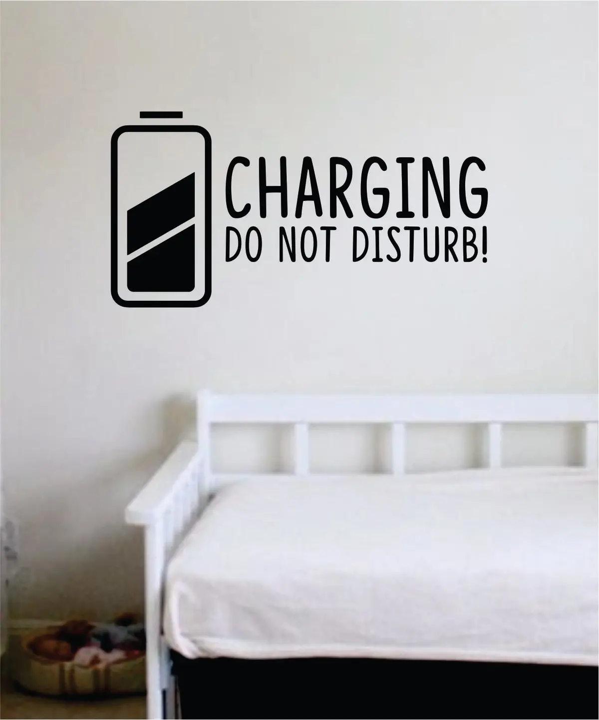 Charging Do Not Disturb Wall Decal Sticker Vinyl Art Bedroom Living Room Decor Decoration Teen Quote Inspirational Funny Sleep Bed Nap Pillow Charge Girl Boy 1