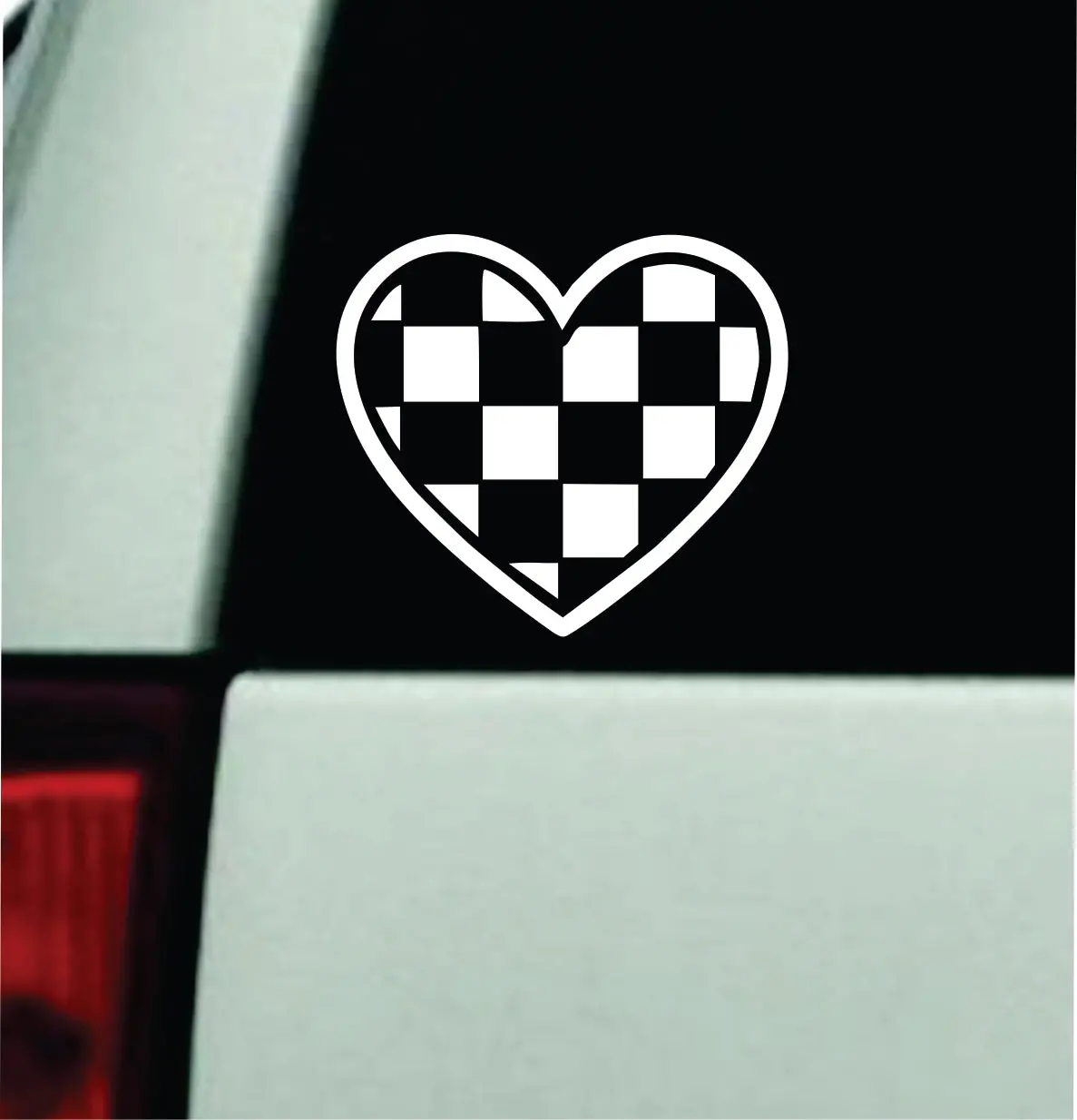 Checker Heart Car Decal Truck Mirror Window Windshield Bumper Sticker Men Girls Funny Meme 1