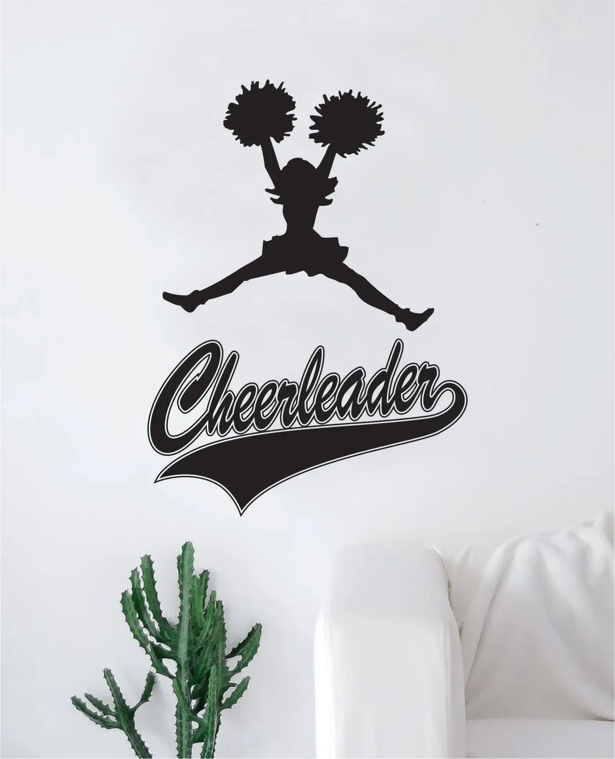 Cheerleader V2 Decal Sticker Room Bedroom Wall Vinyl Art Decor Girl Boy Teen Kids Sports School Cheer Lead Dance Sing Spirit 1