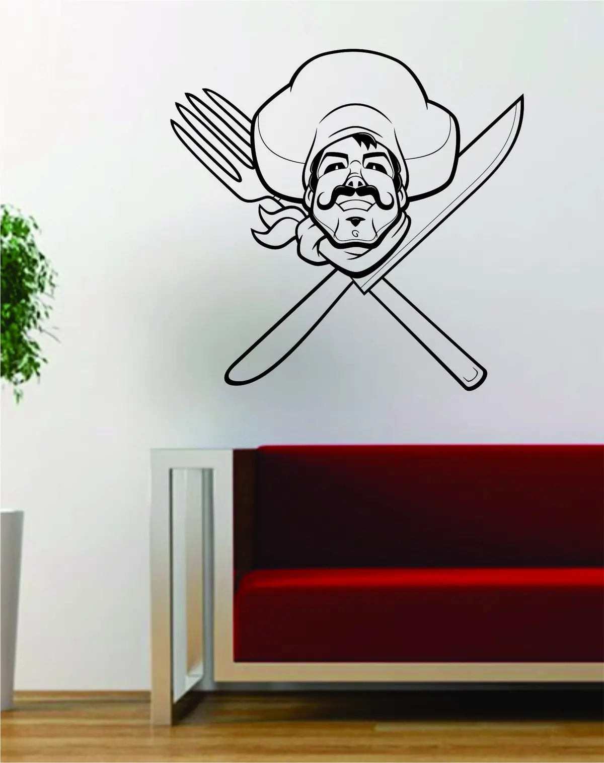 Chef Food Design Decal Sticker Wall Vinyl Art Decor Home Restaurant 1