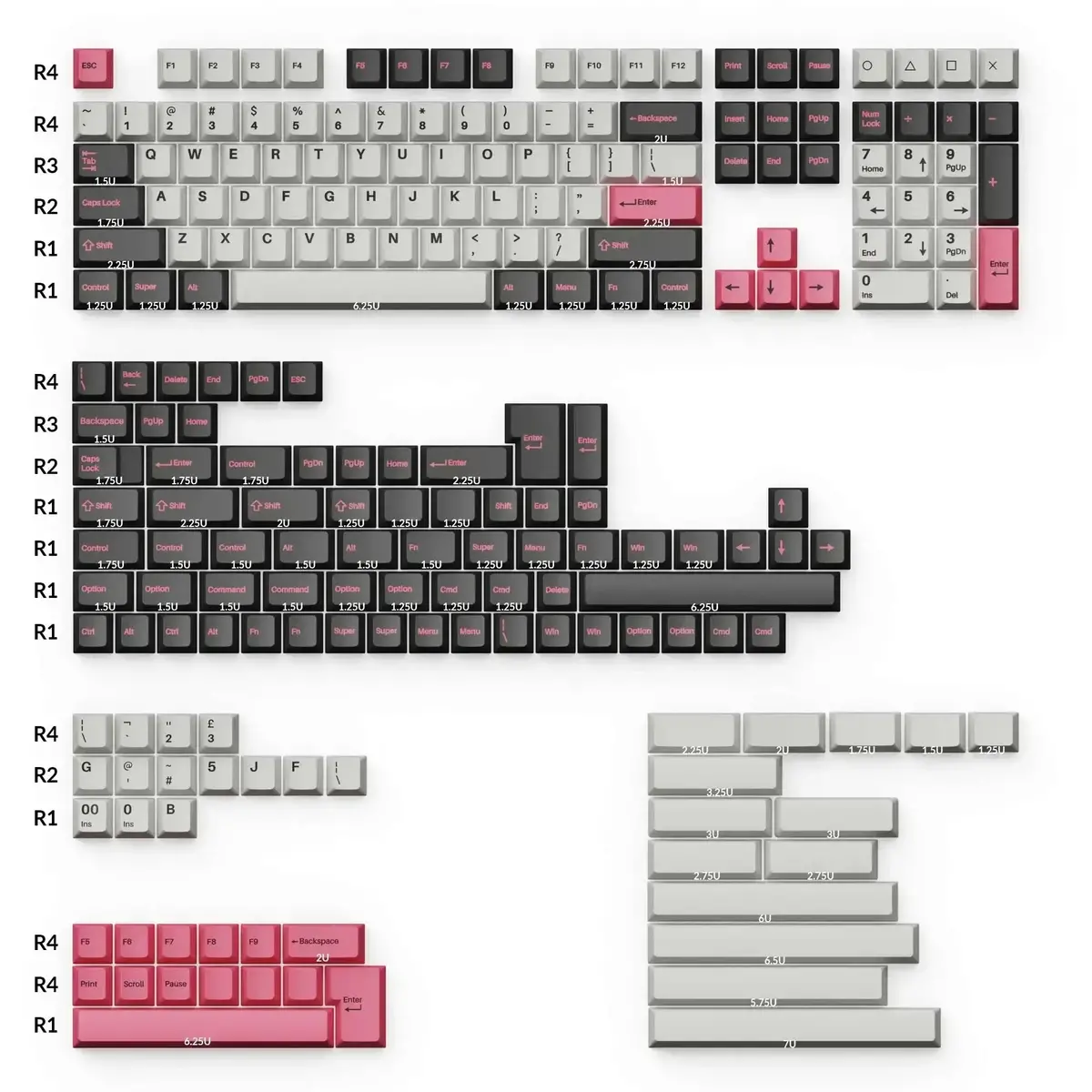 Keychron - Cherry Profile Double - Shot Pbt Full Set Keycaps - Dolch Pink 1