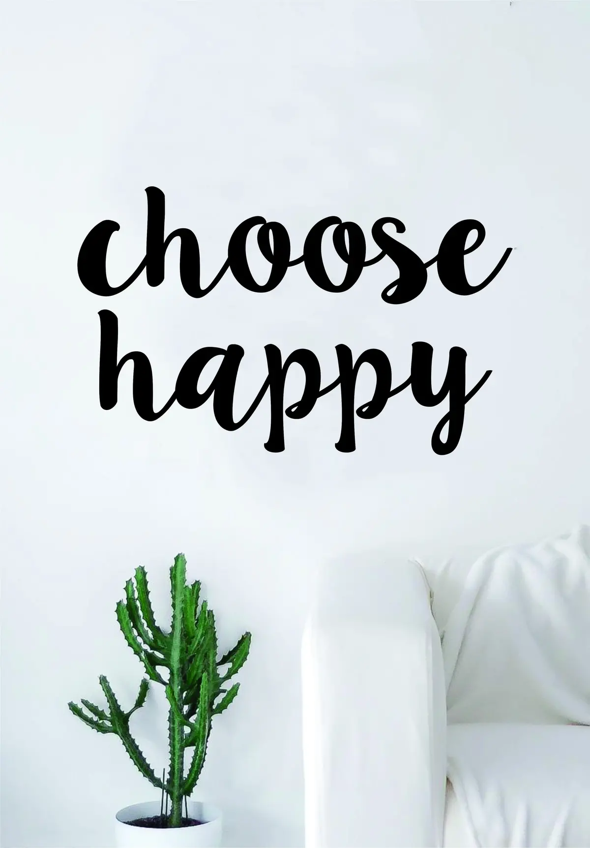 Choose Happy Quote Decal Sticker Wall Vinyl Art Decor Inspirational Motivational Happiness Cute Beautiful 1