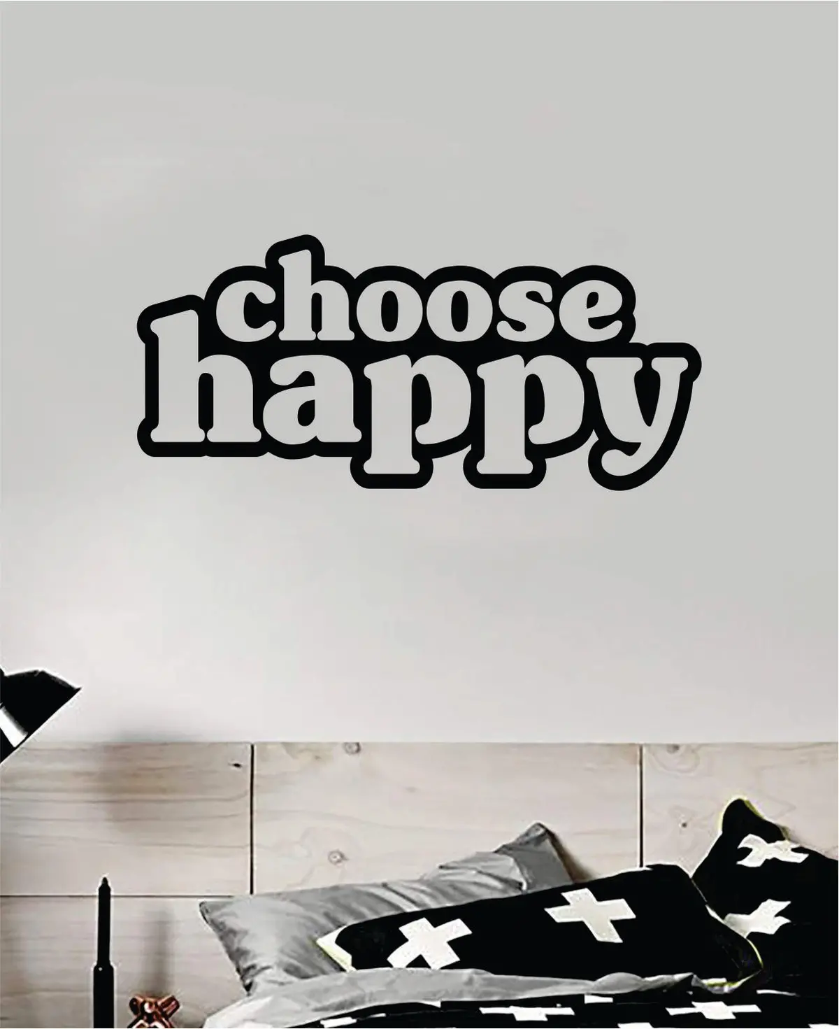 Choose Happy V2 Quote Wall Decal Sticker Vinyl Art Bedroom Home Room Decor Inspirational Kids Teen School Nursery Girls 1