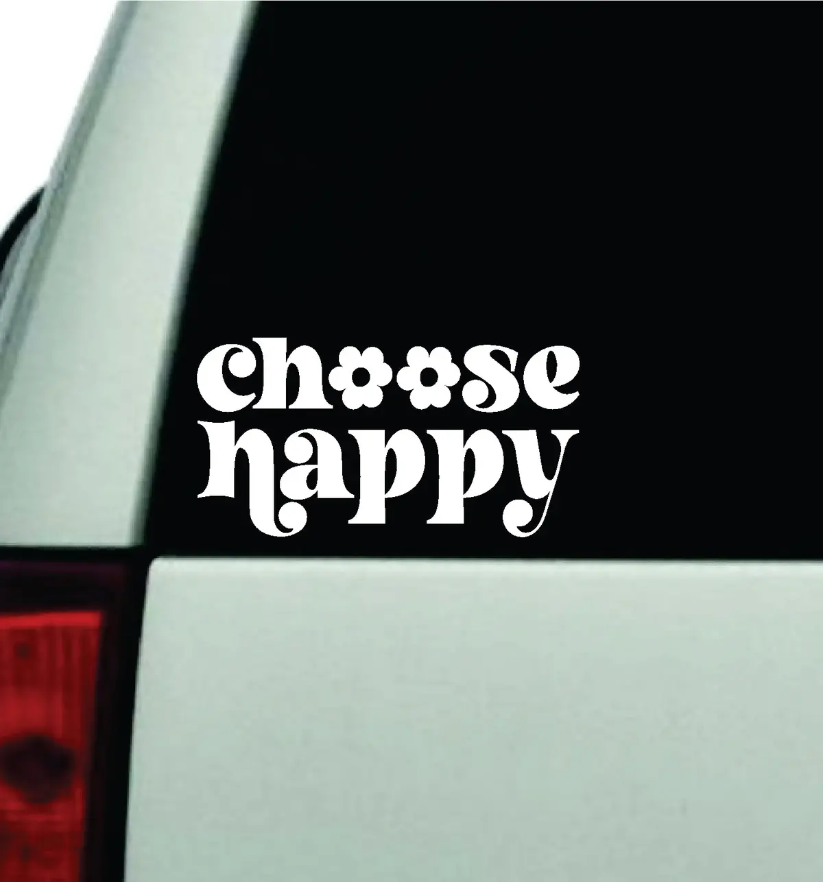Choose Happy V2 Car Decal Truck Window Windshield Rearview Jdm Bumper Sticker Vinyl Quote Boy Girls Funny Mom Milf Women Trendy Cute Aesthetic Bestie Flowers 1