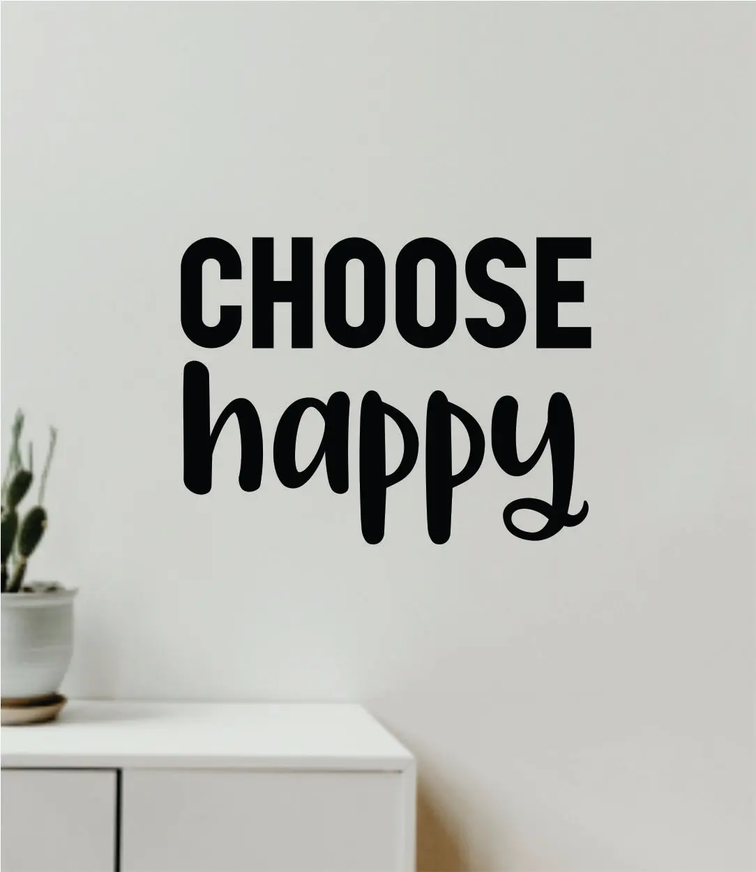 Choose Happy V3 Quote Wall Decal Sticker Vinyl Art Decor Bedroom Room Boy Girl Inspirational Motivational School Nursery Baby Mom Family Good Vibes 1