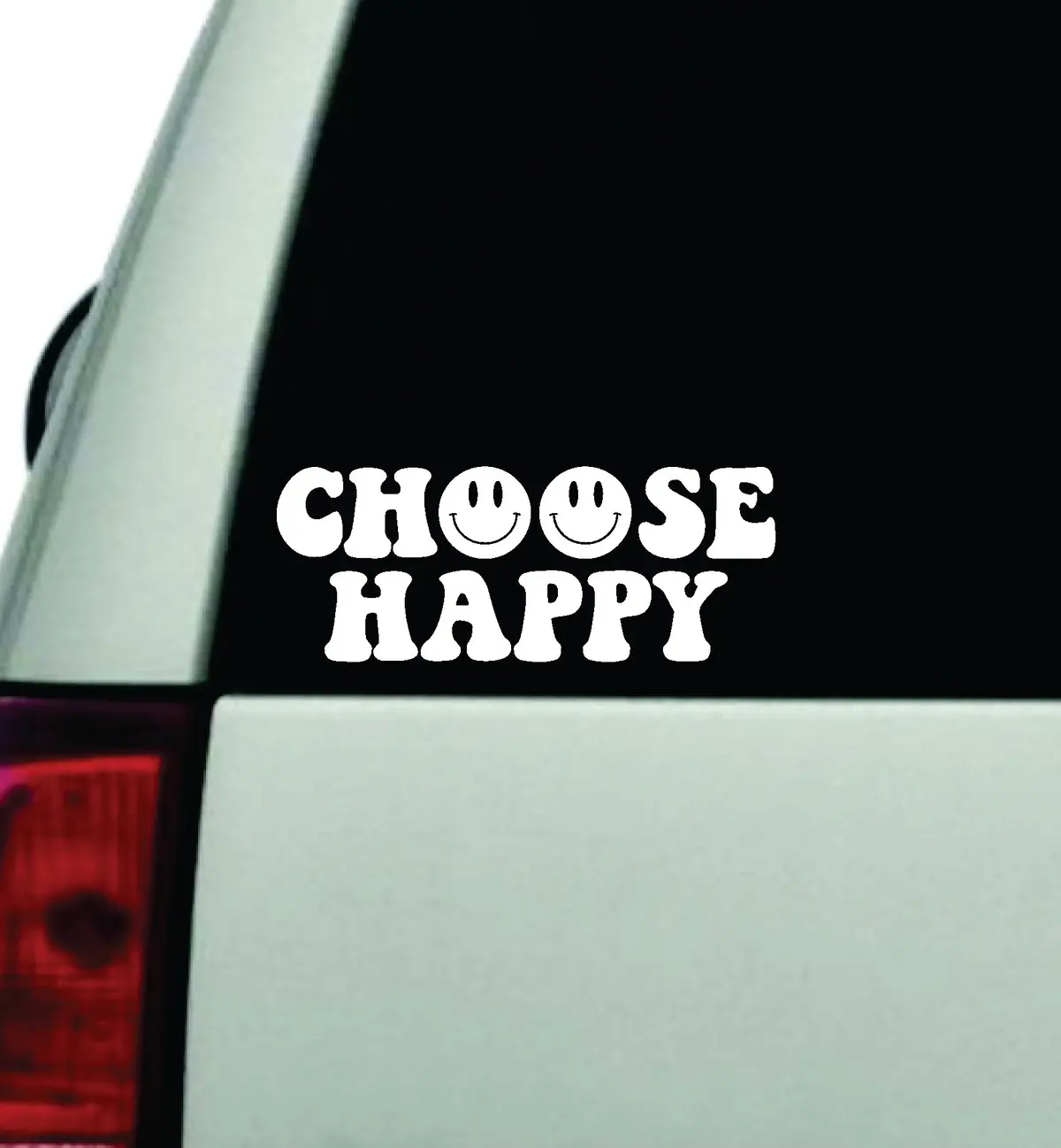 Choose Happy Smiley Face Car Decal Truck Window Windshield Jdm Bumper Sticker Vinyl Quote Boy Girls Funny Mom Milf Women Trendy Cute Aesthetic 1