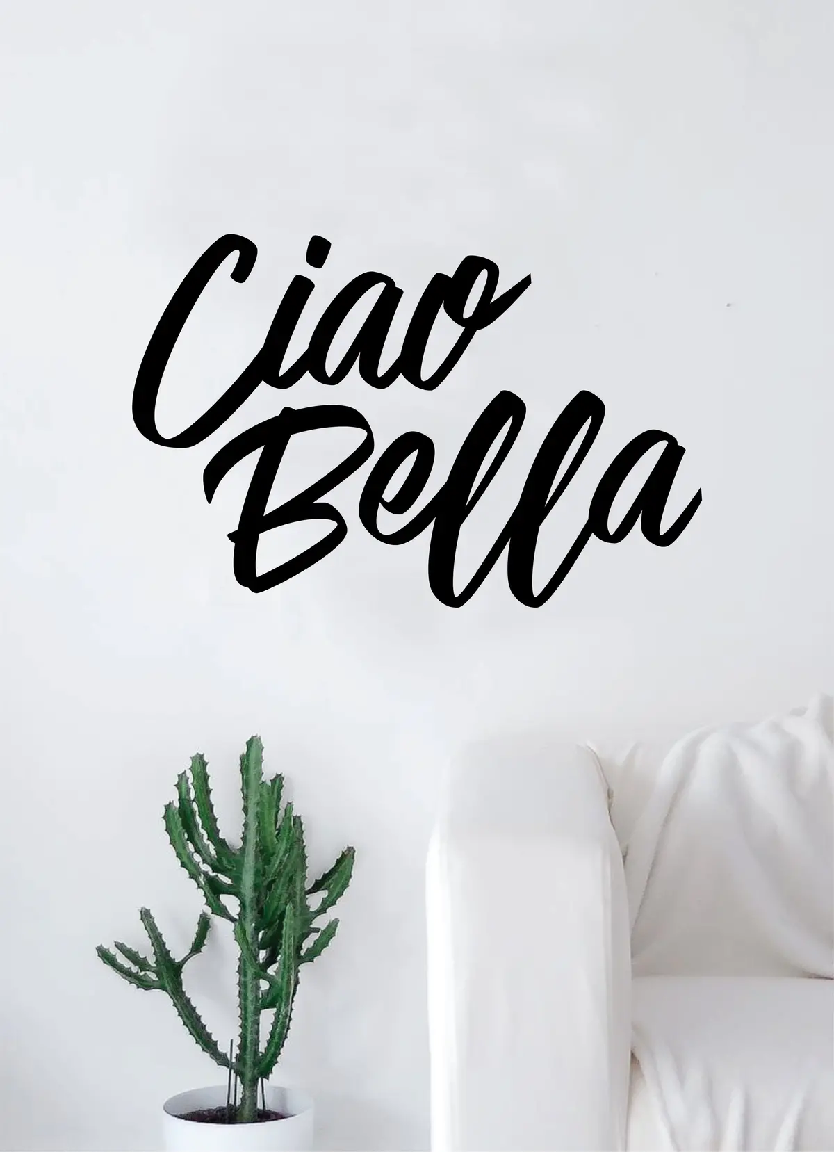 Ciao Bella Quote Decal Sticker Wall Vinyl Art Home Room Decor Inspirational Beautiful French Hello Goodbye Teen 1