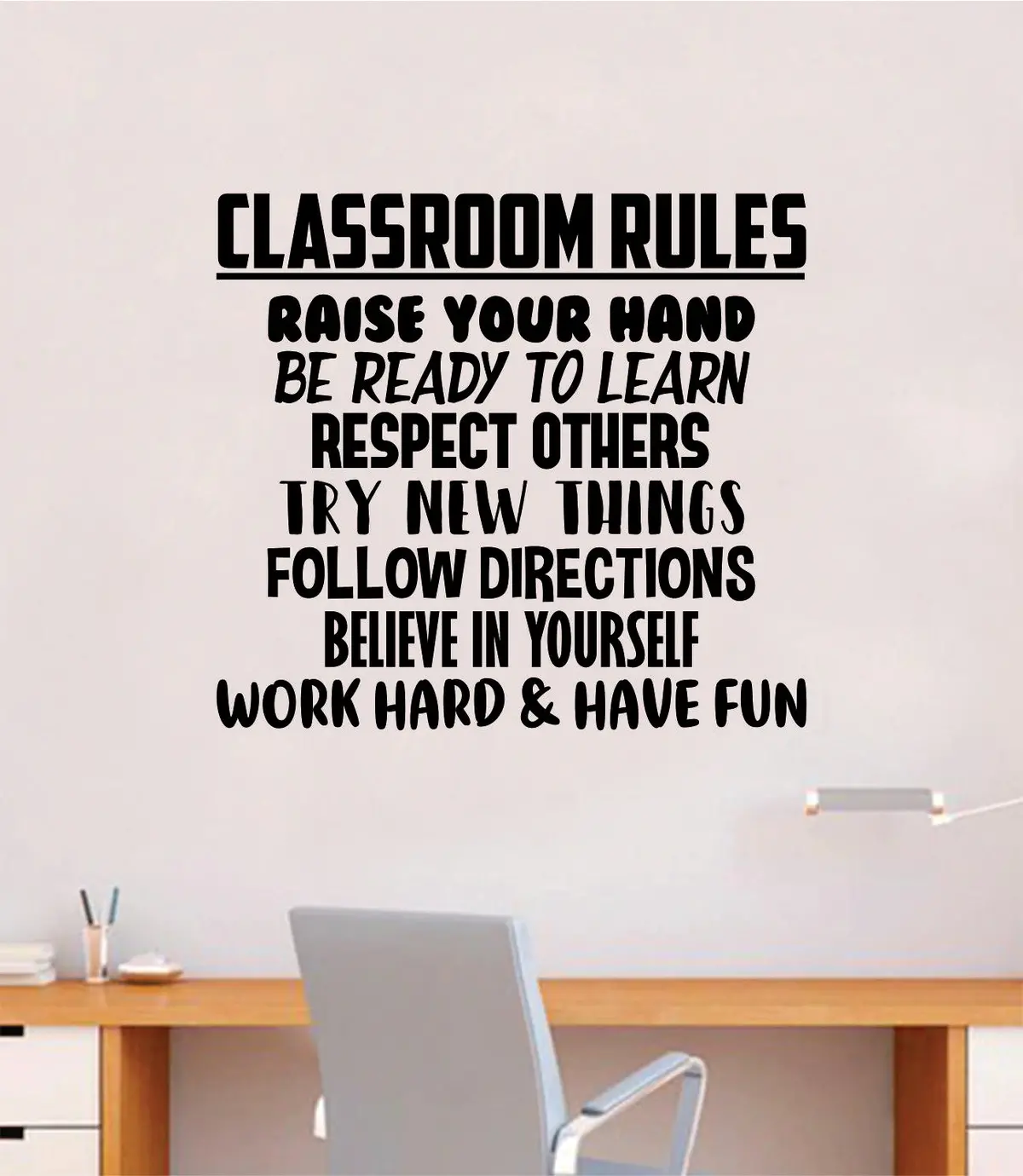 Classroom Rules Quote Decal Sticker Wall Vinyl Decor Art Room Teacher Class Students Education Science Kids 1