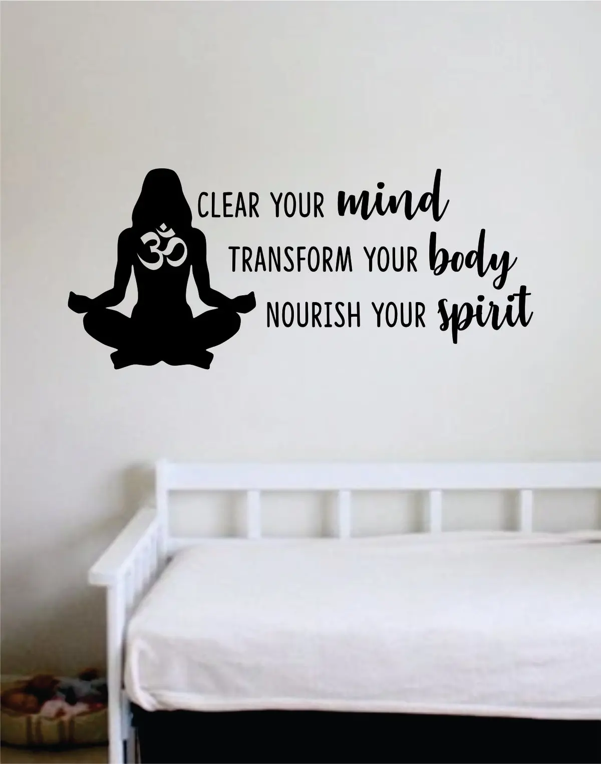 Clear Your Mind Quote Wall Decal Sticker Bedroom Room Art Vinyl Home Decor Inspirational Teen Yoga Good Vibes 1