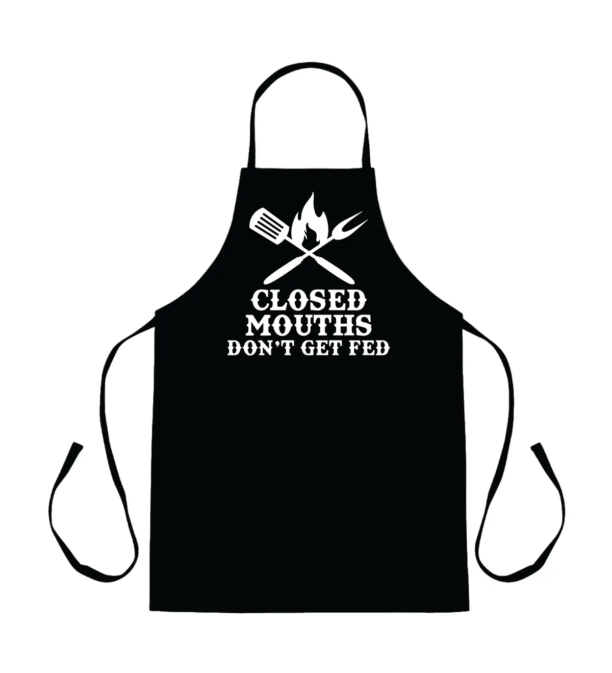 Closed Mouths Don't Get Fed Apron Kitchen Bbq Barbeque Cook Grill Chef Bake Food Funny Gift Men Girls Mom Dad 1