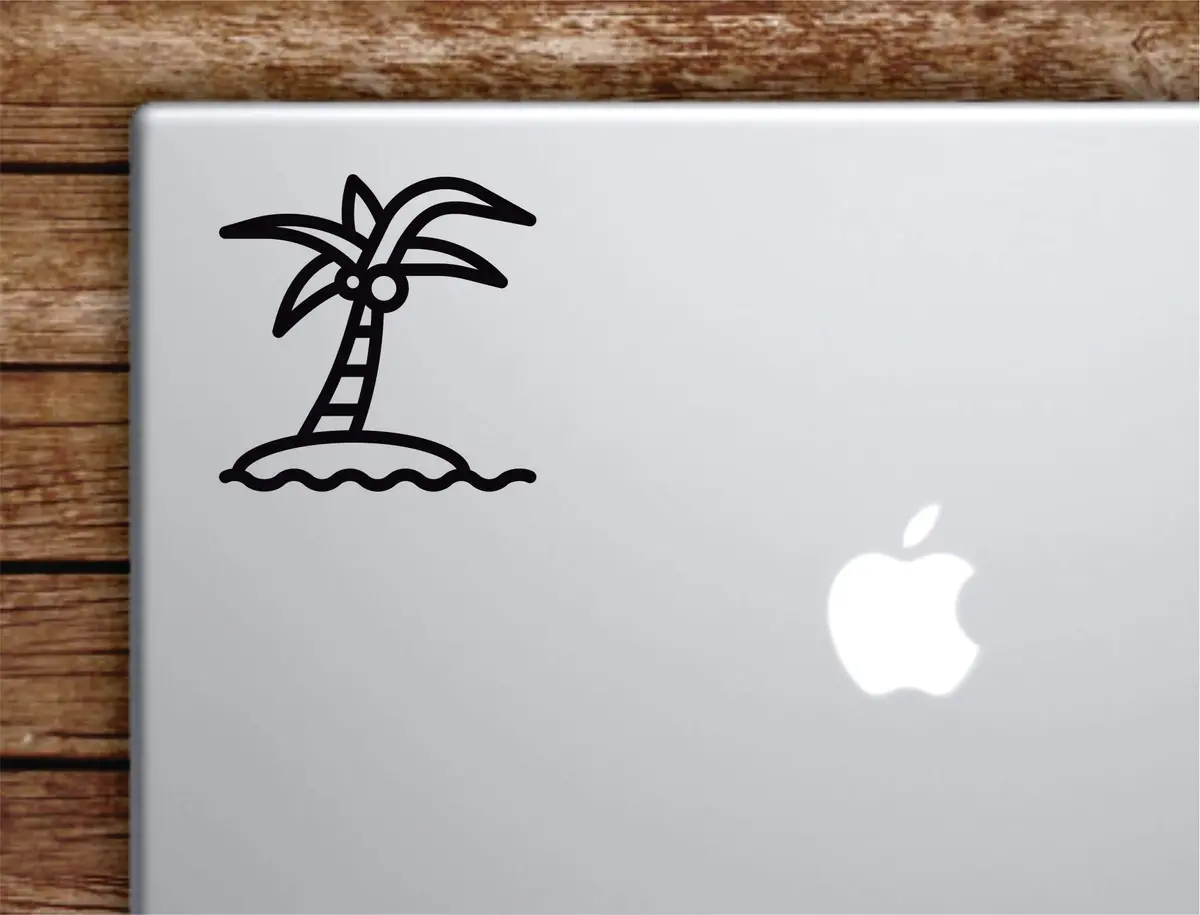 Coconut Tree Laptop Wall Decal Sticker Vinyl Art Quote Macbook Apple Decor Car Window Truck Teen Inspirational Girls Beach Palm 1
