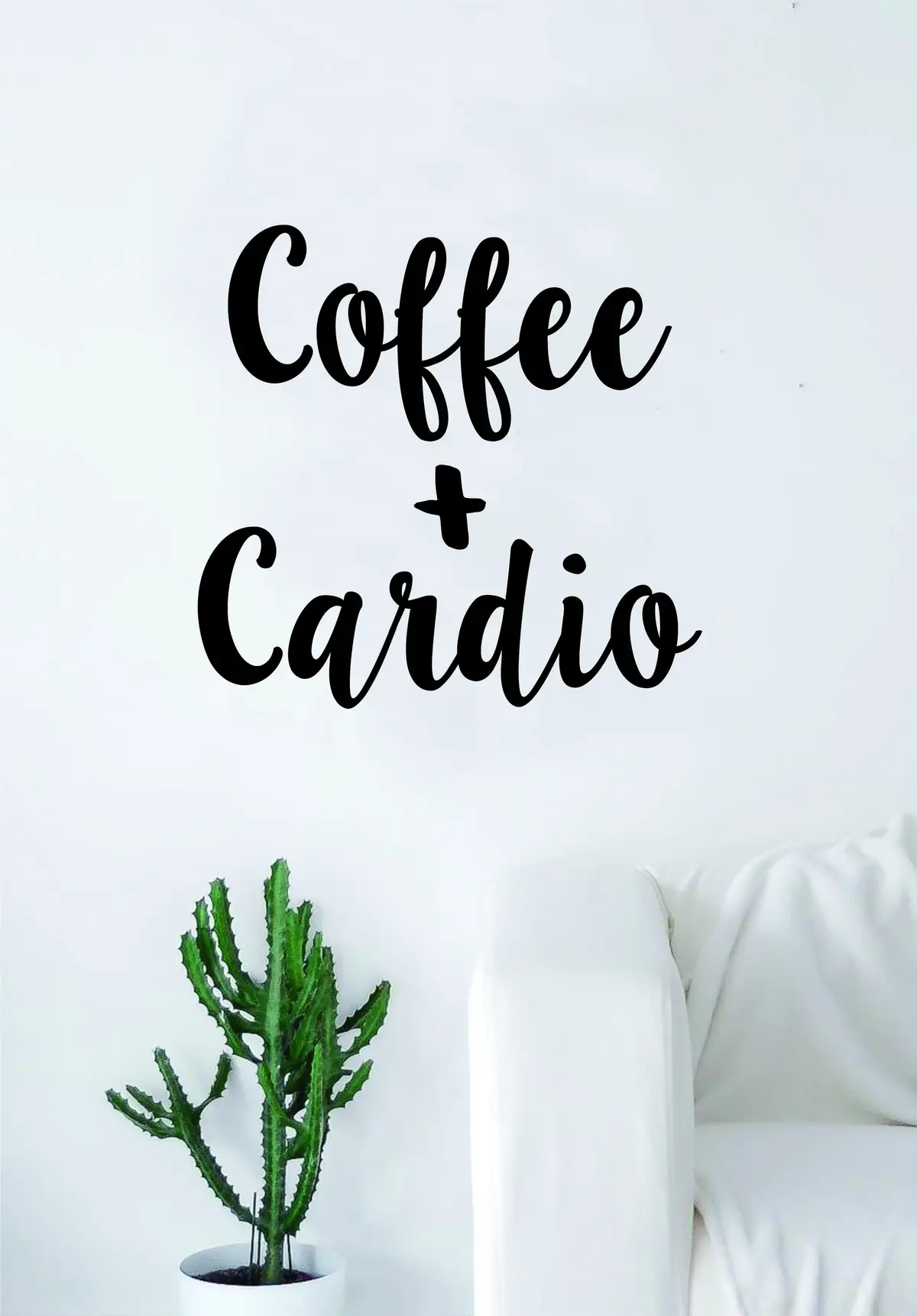 Coffee And Cardio Quote Wall Decal Sticker Bedroom Living Room Art Vinyl Beautiful Kitchen Cute Gym Work Out Fitness 1