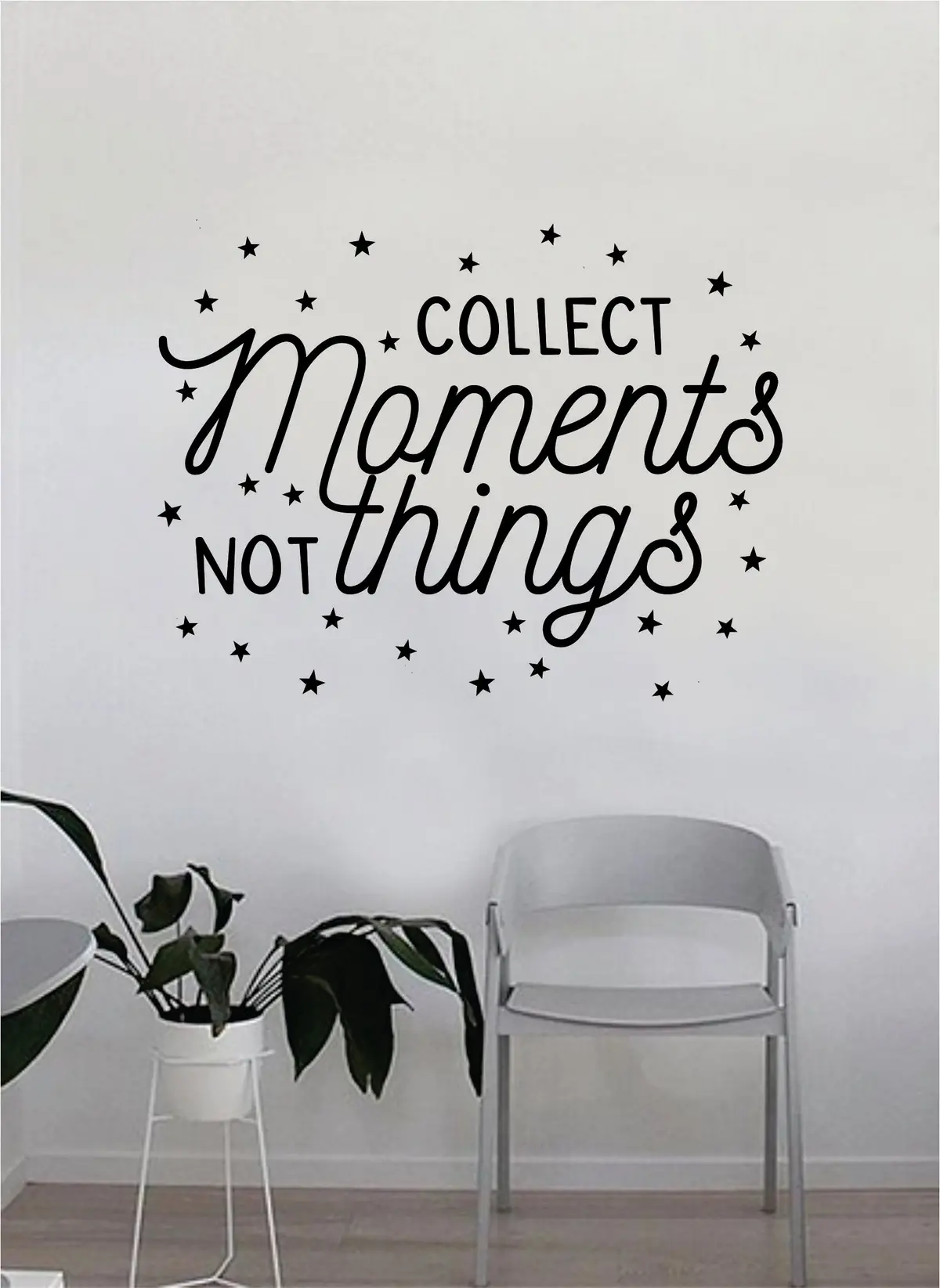 Collect Moments Not Things V2 Decal Quote Home Room Decor Decoration Art Vinyl Sticker Inspirational Motivational Adventure Teen Travel Wanderlust Explore Family Trees Hike Camp Stars 1