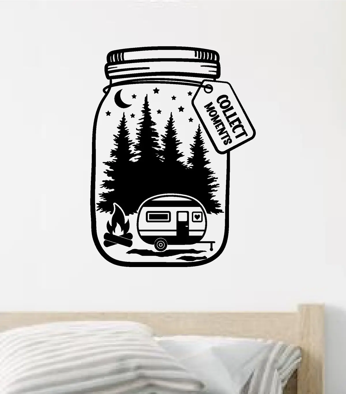 Collect Moments Jar Wall Decal Home Decor Vinyl Sticker Art Bedroom Room Girls Boys Men Travel Rv Wanderlust Adventure Hike Mountains Camp 1