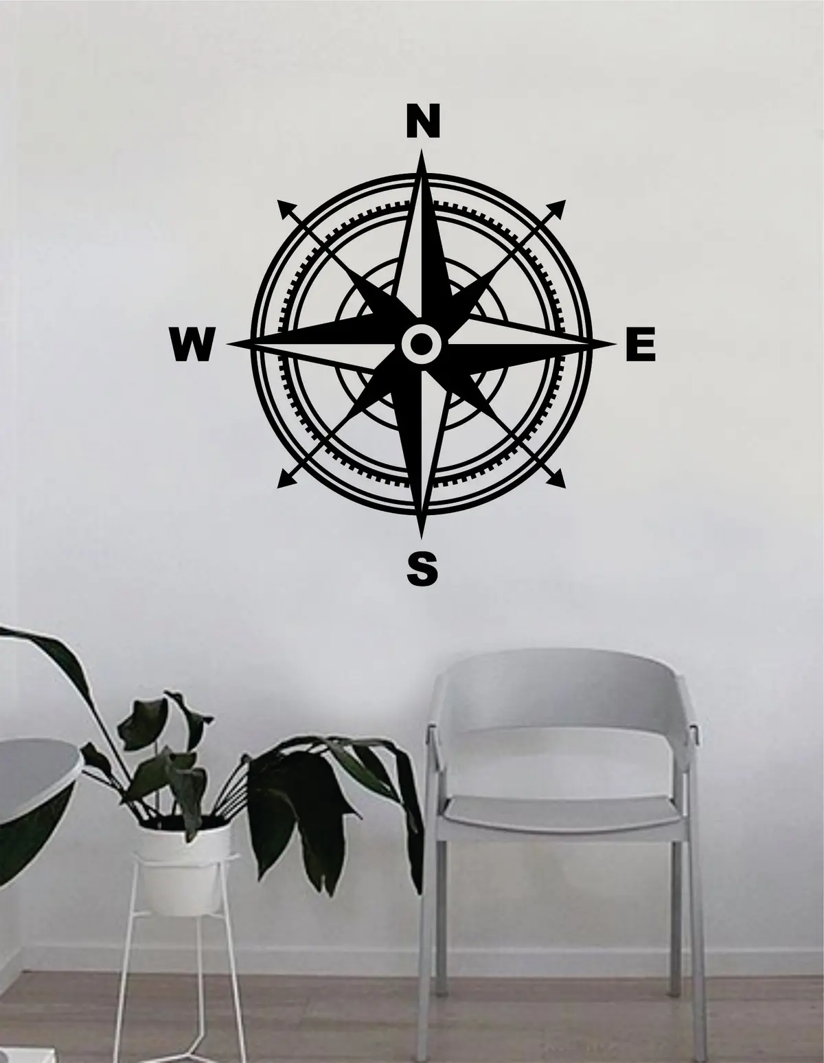 Compass Rose V4 Wall Decal Quote Home Room Decor Decoration Art Vinyl Sticker Inspirational Motivational Adventure Teen Travel Wanderlust Explore 1