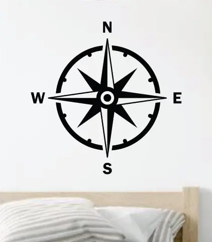 Compass Rose V6 Wall Decal Home Decor Vinyl Art Sticker Bedroom Quote Nursery Baby Teen Boy Girl School Inspirational Adventure Travel Family 1