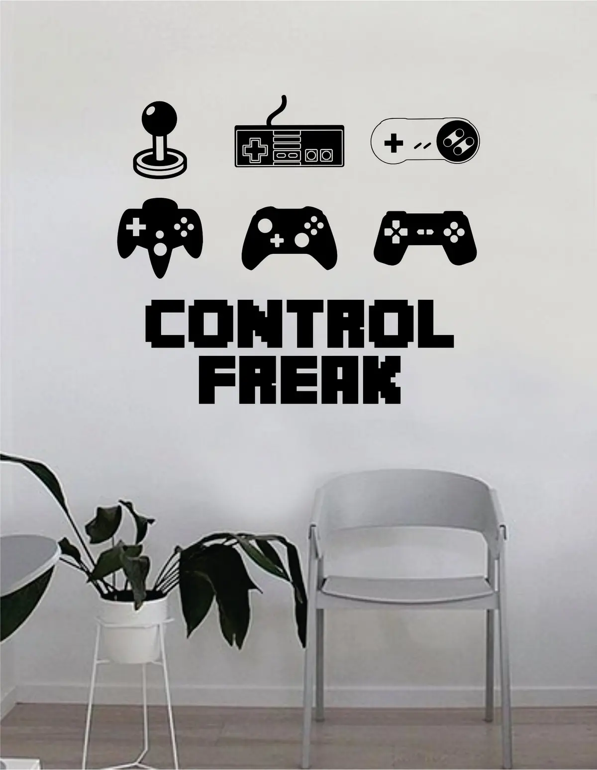 Control Freak Gamer Video Game Decal Sticker Wall Vinyl Decor Art Home Bedroom Retro Classic Nerd Teen Funny Controller 1