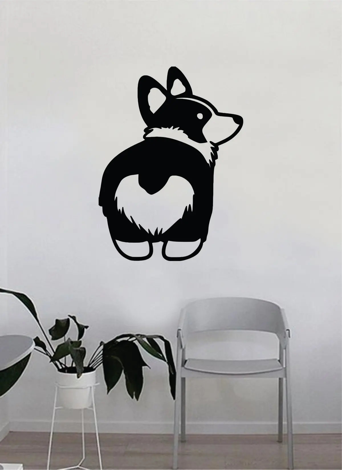Corgi Butt Wall Decal Decor Art Sticker Vinyl Room Bedroom Home Funny Animals Cute Puppy Dog Vet Adopt Rescue 1