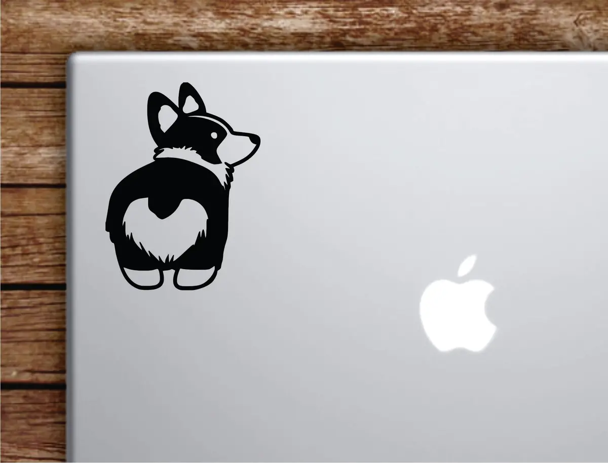 Corgi Butt Laptop Wall Decal Sticker Vinyl Art Quote Macbook Apple Decor Car Window Truck Teen Inspirational Girls Animals Dogs Cute 1