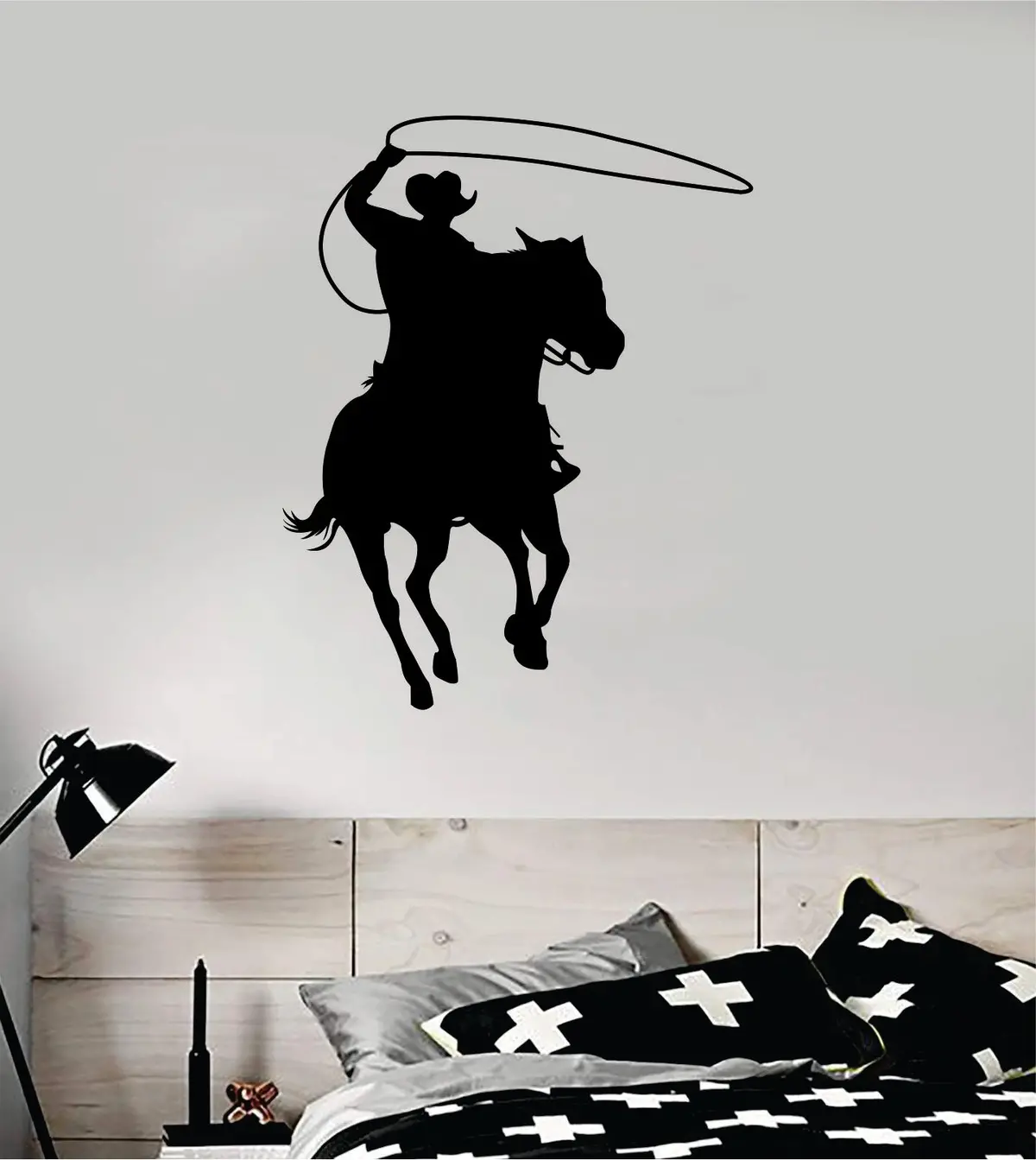 Cowboy Horse V2 Animal Wall Decal Sticker Vinyl Home Decor Art Rodeo Farm Southern American Country 1