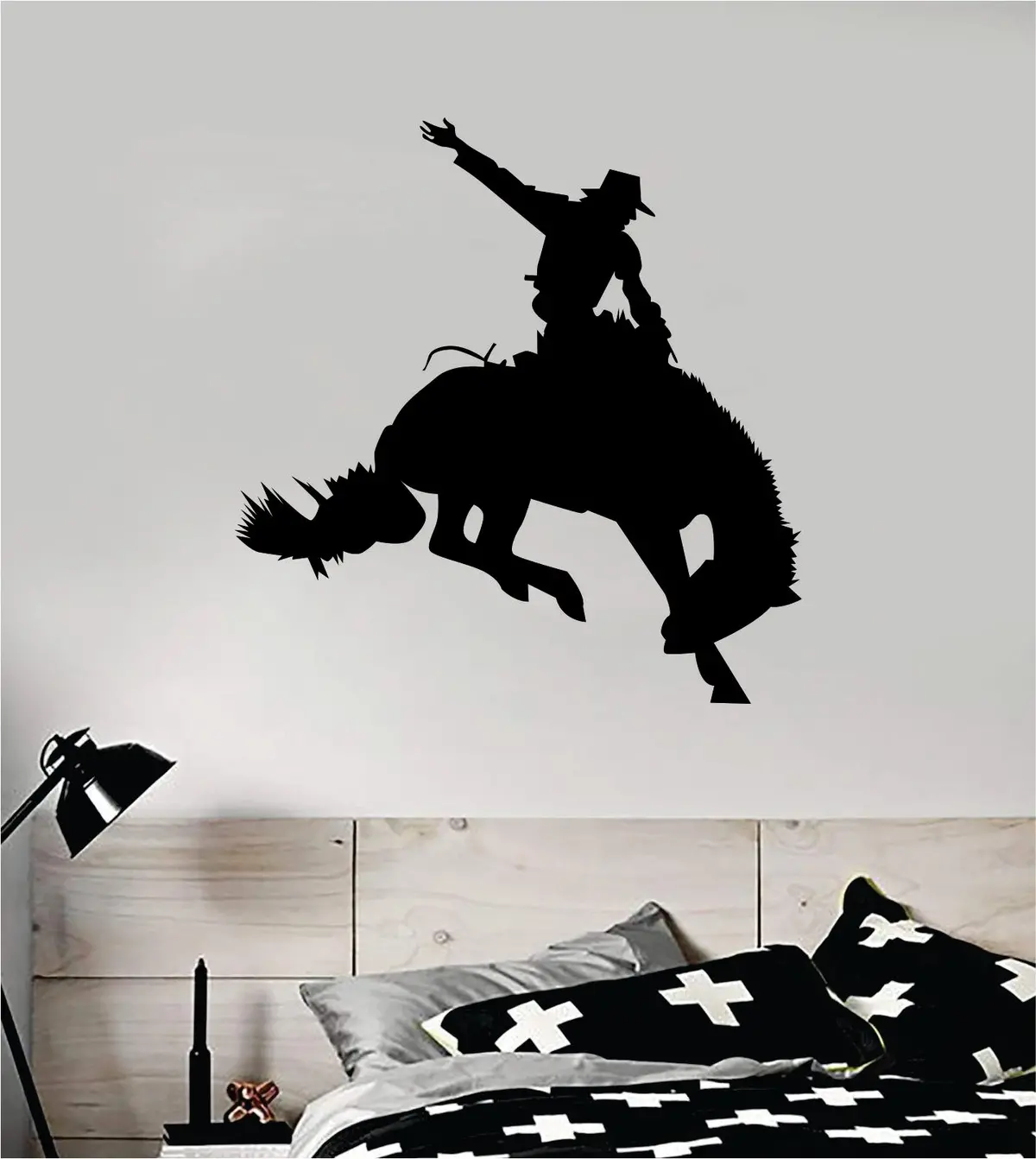 Cowboy Horse V4 Animal Wall Decal Sticker Vinyl Home Decor Art Rodeo Farm Southern American 1