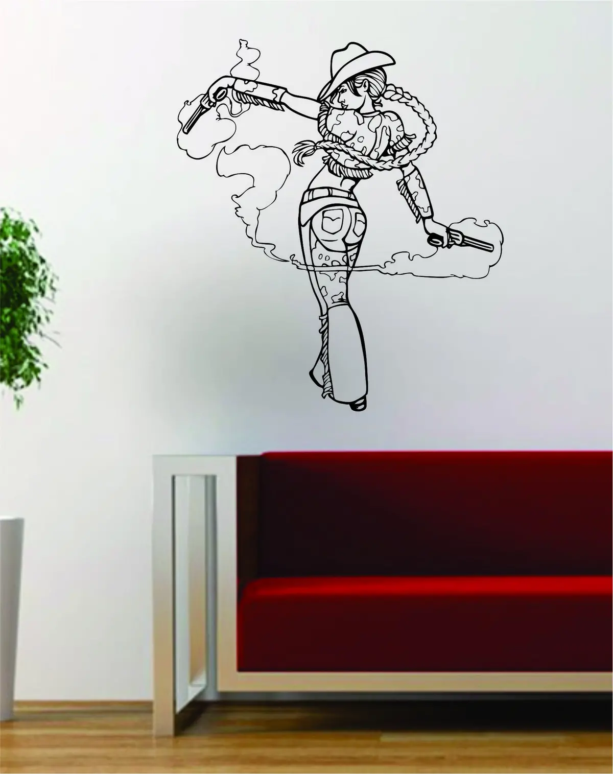 Cowgirl Pin Up Girl Design Cowboy Decal Sticker Wall Vinyl Art Decor Home 1