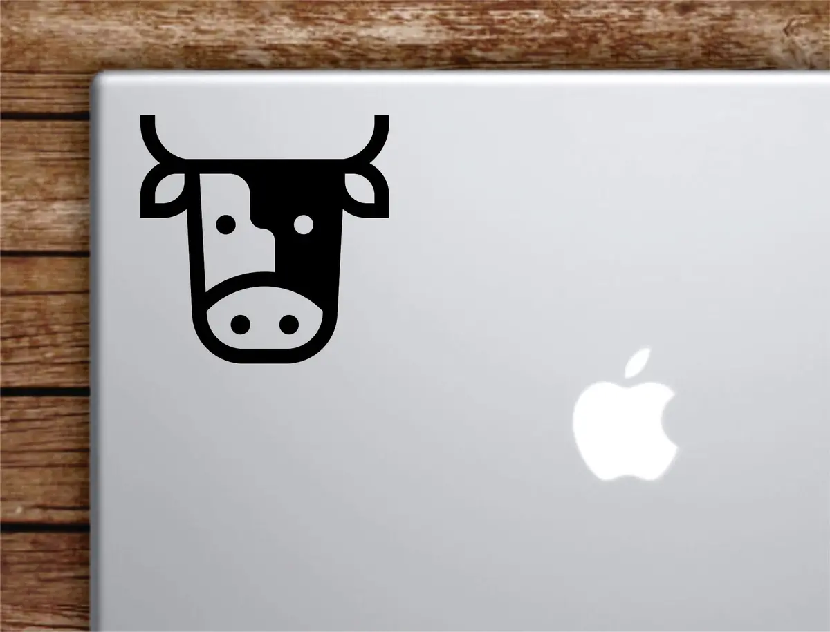 Cow Laptop Wall Decal Sticker Vinyl Art Quote Macbook Apple Decor Car Window Truck Teen Inspirational Girls Animals 1