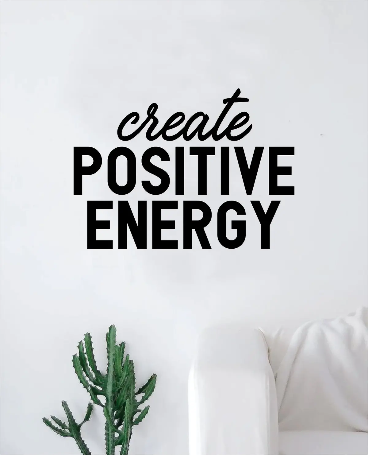 Create Positive Energy Quote Wall Decal Sticker Bedroom Room Art Vinyl Home Decor Inspirational Teen Yoga Good Vibes 1