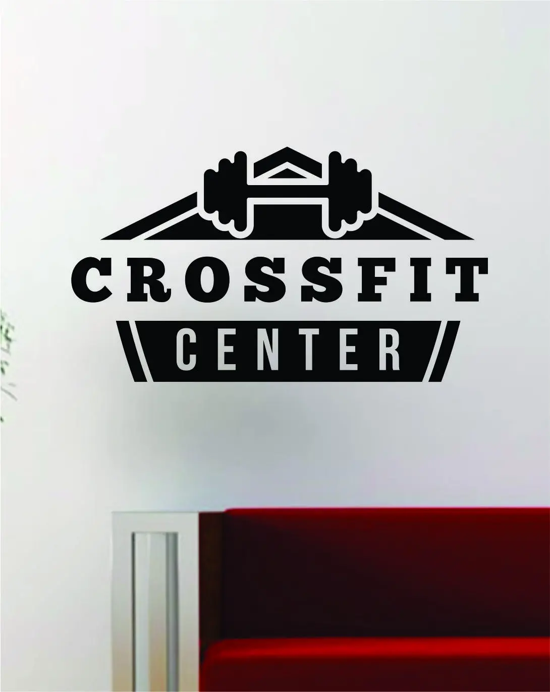 Crossfit Center Fitness Gym Design Quote Decal Sticker Wall Vinyl Art Words Decor Workout Weight Dumbbell Inspirational 1