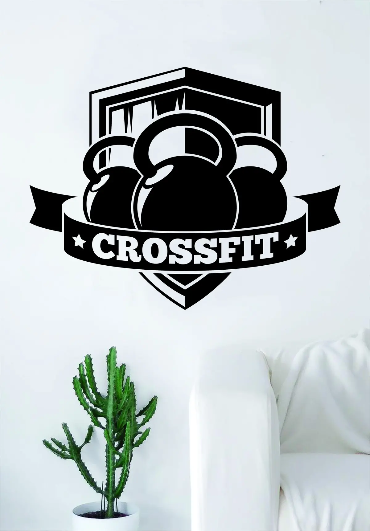 Crossfit V2 Quote Fitness Health Work Out Gym Decal Sticker Wall Vinyl Art Wall Room Decor Weights Dumbbell Motivation Inspirational 1