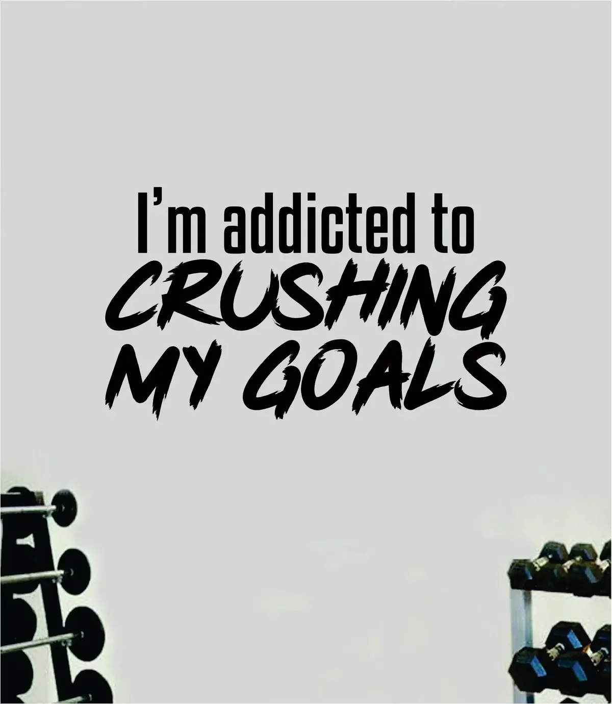 Crushing My Goals Quote Wall Decal Sticker Vinyl Art Home Decor Bedroom Boy Girl Inspirational Motivational Gym Fitness Health Exercise Lift Beast 1