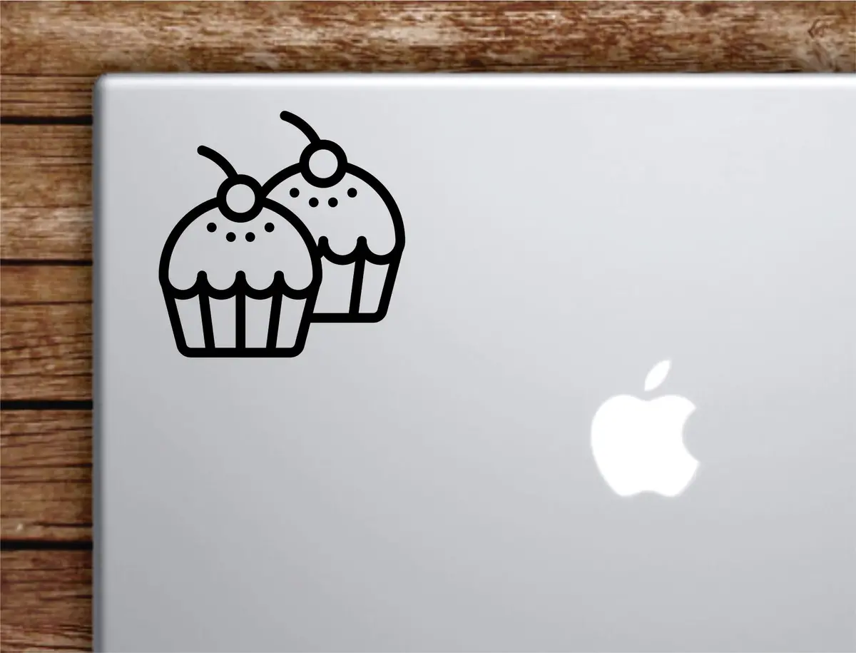 Cupcakes Laptop Wall Decal Sticker Vinyl Art Quote Macbook Apple Decor Car Window Truck Teen Inspirational Girls Food Cute 1