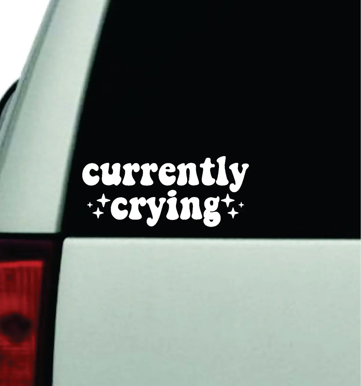 Currently Crying Car Decal Truck Window Windshield Jdm Bumper Sticker Vinyl Quote Boy Girls Funny Mom Milf Women Trendy Cute Aesthetic Bestie Merge 1